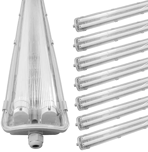 proventa® EasyBudget LED-Feuchtraumleuchte 150cm 48W 2x Röhre neutralweiss - Sparset 8x