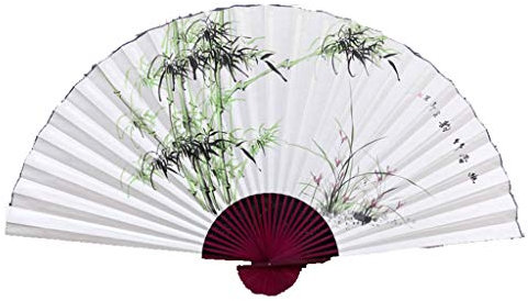 FKJLUN Handheld Folding Fans Bamboo Chrysanthemum Decoration Large Fan Custom Large Hanging Fan Decoration Folding Fan Decoration Hand Fan Wall Decor (Color : Blue)