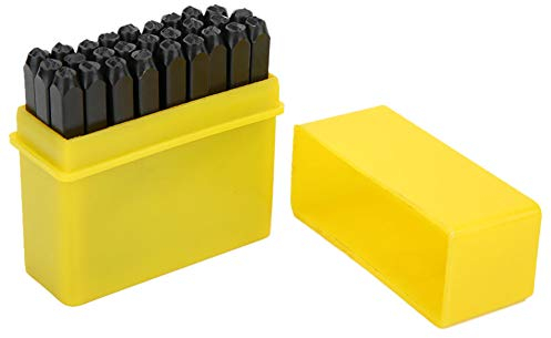 Zahlen- und Buchstaben-Stempel-Set, Karbonstahl, 3 Mm Alphabet-Zahlen-Stanzer, Metallstempel, Bastelwerkzeug-Set mit Etui Zum Prägen von Markierungen auf Metall, Holz, Leder(Buchstabenlocher (A-Z-&))