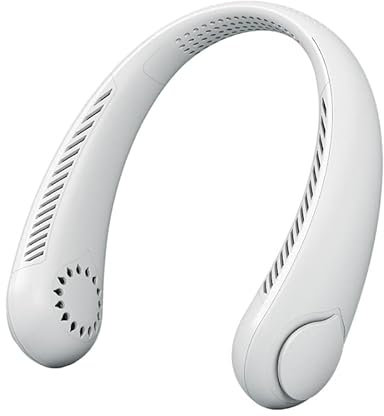 Go pure shipping Brand Portable Neck Fan, Personal Fan Mini Neckband Fan Rechargeable, 360°Cooling Hanging Fan 3 Speeds Wearable Flexible Fan, Headphones Design Outdoor Sports Indoor Office (white)