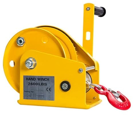 VFDZ Profi Handseilwinde 1200lbs, 1800lbs, 2600lbs,Zweiwegeratsche Manuelle Winde, Seilwinde Hand mit Bremse, Kleine Tragbare Seilwinde mit Drahtseil, Haken(Color:2600 lbs,Size:20m)