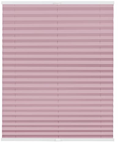 Lichtblick Plissee Klemmfix nach Maß, ohne Bohren, verspannt, lichtdurchlässig, Blickdicht, Made in Germany - Rosa 35 cm x 130 cm (B x L)