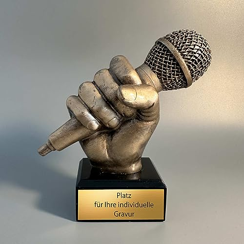 eberin Künstler-Mikrofon-Pokal, 14 cm, mit Wunschgravur
