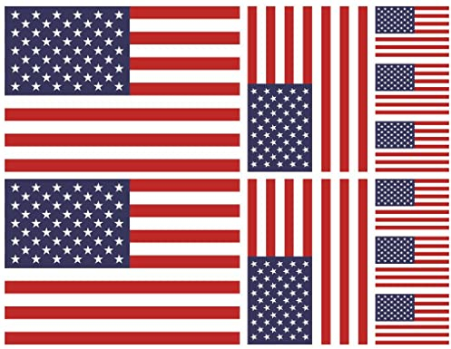 Samunshi® Aufkleber Set USA Autoaufkleber 10 Flaggen Set 10cm Set USA