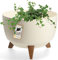 KADAX Elevated Plant Pot, Large Plastic Planter with Legs for Indoor and Outdoor Use, Durable Round Planter for Houseplants (⌀ 33 cm, Cream)