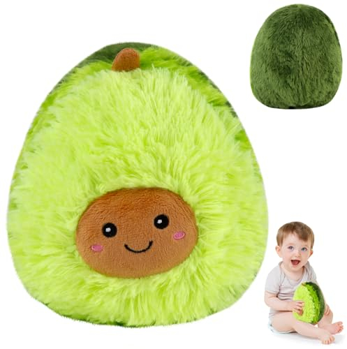 Mineup Avocado Kuscheltier, Avocado Kissen, Nette Plüsch Avocado Spielzeug,Avocado Plüschtier für Kinder,Sofa-Rückenkissen,Gefüllte Plüsch Kinderspielzeug Geburtstagsgeschenke Osterngeschenke (20 cm)