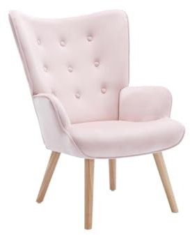 Vente-unique - Fauteuil Salon scandinave - Rose - Velours - VATELY