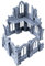 3D Vikings Gotische Ruinen Serie - Set 2: Zweigeteilte Ruine mit Zwei- und EIN-Geschossigen Abschnitten, Maßstab 28/32mm
