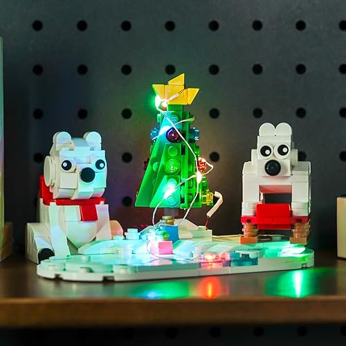 LocoLee Led Licht Set Kompatibel mit Lego Eisbären im Winter, Led Beleuchtungs Set Compatible with Lego 40571 Weihnachten Eisbären im Winter, Christmas Polar Bears - Nur Lichter Set, Kein Modell