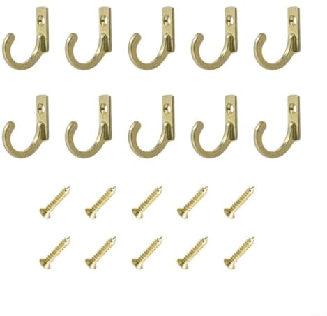 CNANRNANC Haken, 10x Vintage Kleiderhaken Wandmontage Guss Antik Haken Tür Robe Kleiderbehang, für Badezimmer, Schlafzimmer, Schränke, Garagen(Gold)