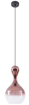 Lucande Pendelleuchte Lyrisa (Modern) in Kupfer aus Glas (1 flammig, E27) - Hängelampe Esstischlampe Hängeleuchte Wohnzimmerleuchte