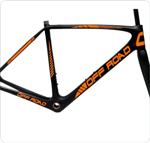 Set 13 Adesivi Stickers Decal Telaio Bici Bicicletta adesivi telaio mtb Universale OFF ROAD Protezione COD. B0164 (ARANCIONE 35)