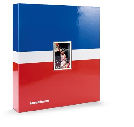 Leuchtturm 372287 TCG Album Pro - für 35 A4 Hüllen und 315 Sport Trading Cards Sammelkarten - Hardcover blau-weiß-rot - inkl. 5 Grande Pro Hüllen klar
