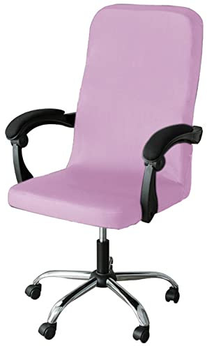 Mswborml Spandex Stuhlbezüge Stuhlhussen Universal Sessel Drehstuhl Bezug Stretch Office Computer Stuhlbezug Lehnstuhl Abdeckung Husse Bezug Schreibtischstuhl Überzug,Light pink,42~52cm