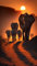 ZHUMUTO Diamond Painting Groß XXL Bilder Set Erwachsene,70x40 CM/27,5x15,7 Zoll Sonnenuntergang Afrika A,5D Diamant Painting Bilder Erwachsene mit Zubehör Für Wohnzimmer Dekoration
