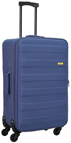 SIGN Stoffkoffer Reisekoffer Trolley (Handgepäck-Mittel-Groß-Set) + 5cm Dehnungsfuge (Blau, Mittlerer Koffer (70cm))
