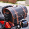 VAEVEN Hecktasche für Vespa GTS GTV 250 300, Leder Wasserdichter Retro Motorrad Tasche, Große Kapazität Aufbewahrungstasche, Zubehör, E Black + Brown