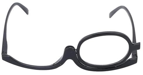 250 Degrees Folding Reading Glasses Flip-Up Lens - Magnifying Make Up Glasses With Flip-Down Single Lens (Black)