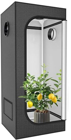 Mosnesrt Growzelt Komplettset Anbau Set, Marihuana Grow Zelt, Grow Tent mit Sichtfenster, Abnehmbaren Boden Tablett, Wasserdicht, Dickes Nylongewebe, Stabile Struktur 40 X 40 X 120cm