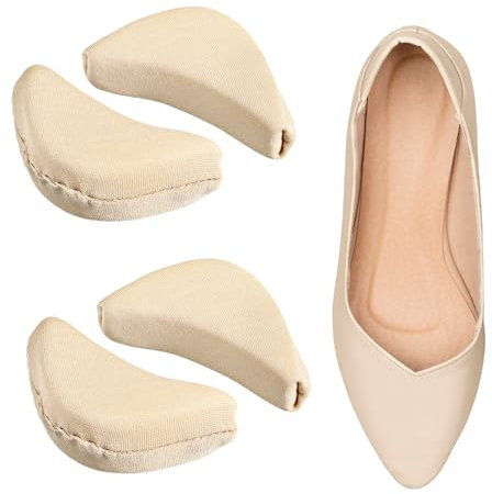 AOZUO Toe Inserts for Shoes Too Big, 2 Pairs Shoe Filler Insert for Loose Shoe Toe Cushion Fillers Make Shoes Fit for Heels Pumps Flats Sneakers Women Men(Beige)