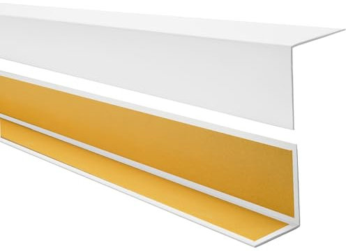 Quest PVC Winkelprofil Kunststoff Selbstklebend Kantenschutz Eckenschutz Eckleiste Winkelleiste, 35x18mm, 150cm, weiß
