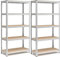 Fenixshop24 Scaffalatura per Carichi Pesanti, Scaffalature a 5 Ripiani in Acciaio e ripiani in legno Senza Viti, in Garage, Magazzino, Ripostiglio, Portante 750 kg, 40 x 90 x 180 cm (40P X 90L x 180A)