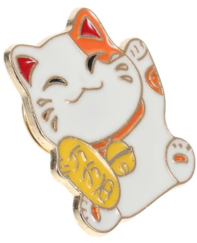 Toddmomy Cartoon-Katzenbrosche - Japanischer Stil Anstecknadel Für Kleidung Taschen Und Jacken Glückskatzen Schmuck 2.5X2.0Cm