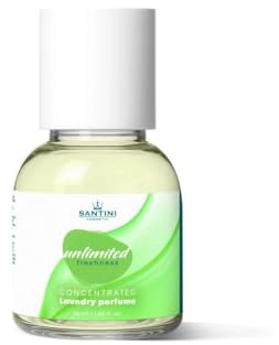 SANTINI Wäscheparfüm für Frischen und Langanhaltenden Duft - Wäscheduft für Alle Textilien Geeignet, Hergestellt in EU aus Französischen Premiumölen (50ml, Unlimited Freshness)