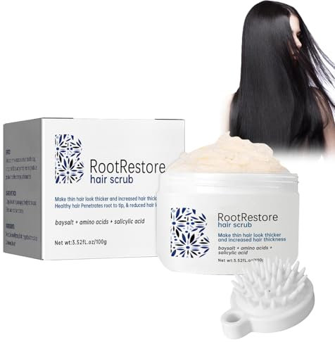 Hair Scrub Exfoliant naturel pour cuir chevelu avec peigne, nettoyant pour cuir chevelu, exfoliant en douceur du cuir chevelu, brosse de massage anti-pelliculaire, favorise une croissance des cheveux