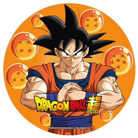 Dekora, Oblea Comestible Dragon Ball, Decoración para Tarta de Cumpleaños Infantiles de Son Gok?, Adornos para Pasteles y Postres, Disco 20 CM