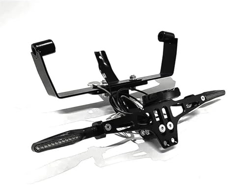 Lently Tail Tidy Motorcycle Number Plate Holder License Plate Bracket Turn Signal Bracket License Plate Lamp For Italjet For Dragster 200 / 250i / 125/400(Black,With Turn Signal)
