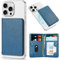 TUCCH Tarjetero Magnético para iPhone, con Bloqueo RFID [6 Ranuras para Tarjetas] [Ventana ID Transparente], Compatible con Serie iPhone 16/15/14/13/12/Plus/Pro/Pro Max/Plus (Excepto Mini), Azul Claro