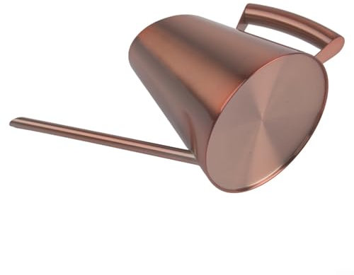 Regadera de acero inoxidable con boquilla larga, regadera de plantas, boquilla delgada de aspecto suave para bonsái, flores, jardinería e invernaderos (cobre de 900 ml)