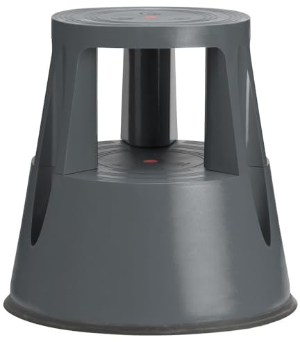 IVOL Stabiler Tritthocker - Elefantenfuß - Kunststoff - 41 cm Hohe - 150 kg Traglast (Dunkelgrau)