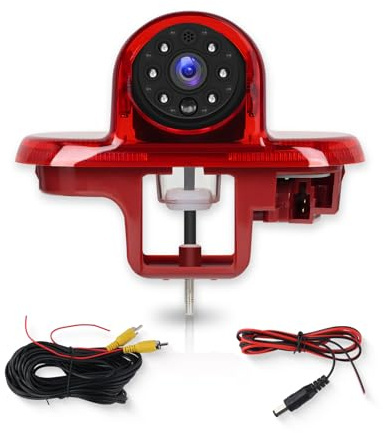 Hodozzy Hochmontierte Bremslicht Rückfahrkamera für Renault Trafic/Opel Combo/Opel Vivaro 2001-2014 AHD/CVBS Dual-Modus mit Parklinien und Nachtsicht, IP67 wasserdichte Rückfahrkamera