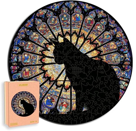 Holzpuzzle Erwachsene, einzigartiges Holz Puzzle, Tiere Holzpuzzle Katze Schwarze