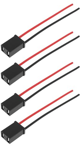 EMSea Lot de 4 Douilles Femelles pour Ampoule H7 2 Broches 12 V-24 V pour Phares Antibrouillard 13 Cm