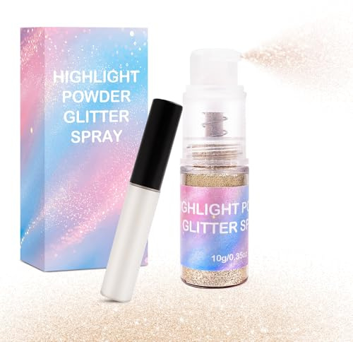 JJKOL Sekt Glitzer Spray Haare und Körper, Body Glitzer Haarspray, Body Glitter Spray Makeup Sparkle Puder Kosmetik Highlighter, Bodyglitzer für Festival Karneval Cosplay