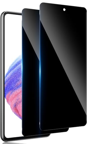 TUTUO Schutzfolie für Samsung Galaxy A53 5G für Panzerglas Sichtschutz, 2 Stück Antispy Panzer Schutz Glas, 9H Härte Anti-Spähen Privacy Folie, Anti-Kratzer Sichtschutzfolie - Schwarz
