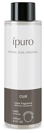 ipuro Classic Refill CUIR Raumduft 240ml - Nachfüller mit Leder & holzigen Duftnoten - Aroma Diffuser Nachfüllung - Nachfüllflasche für Diffuser mit Stäbchen, Raumerfrischer, Lufterfrischer