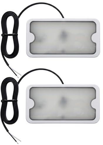 MelTruck 2er Set LED Innenraumleuchte 12V 24V 36V Wohnmobil LKW Anhänger, ADR & TÜV Geprüft, IP54 Aufbaustrahler Deckenlampe Laderaumbeleuchtung, 4000K Naturweiß (2x Standard (1000 lm))
