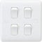 Knightsbridge CU4101 Curved Edge 10 A 4 Gang 2 Way Switch, White