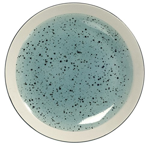 H&h set 6 piatti in stoneware mimosa azzurro piano 26,5
