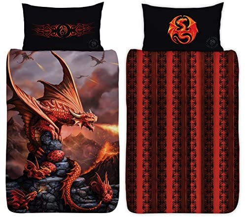 ANNE STOKES Bettwäsche-Set, Poly-Baumwolle, Mehrfarbig, Einzelbett