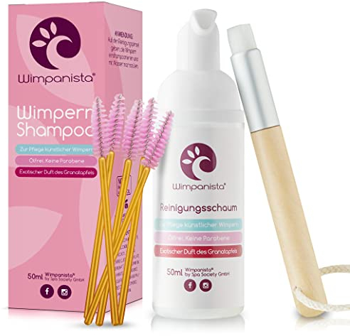 Wimpanista® Wimpernshampoo Granatapfelduft für die Wimpernpflege. Ölfrei. Keine Parabene. Made in Germany. 50ml