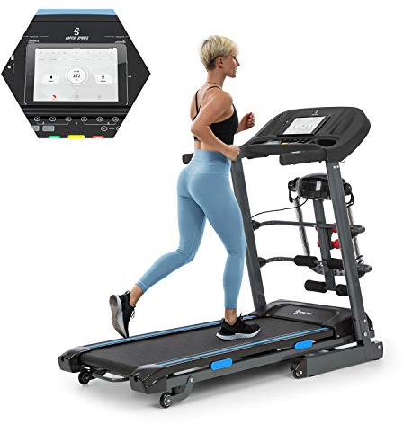 Capital Sports Pacemaker F120 Laufband für Zuhause Klappbar Elektrisch Treadmill Laufbahn Walking Pad, max. 12 km/h, LowNoise-FX Drive Motor, mit oder ohne Massage-Station Schwarz