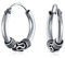 Bali Stil Tribal Swirl Endlos Kleine Runde Ohrringe Oxidiert .925 Sterling Silber 1 Zoll Durchmesser