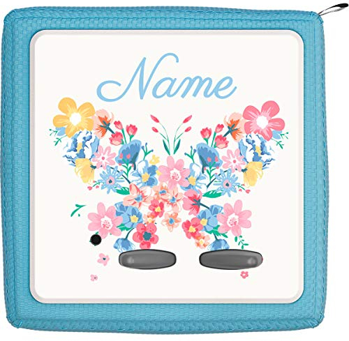 Coverlounge® Schutzfolie passend für die Toniebox mit Namen personalisiert | Schmetterling aus Blumen