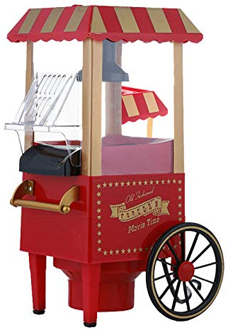 BGSFF Máquina de Palomitas de maíz Retro, máquina de Hacer Popper de Aire Caliente para el hogar, golosinas caseras saludables, para Noches de Cine/pijamadas/Fiestas Infantiles