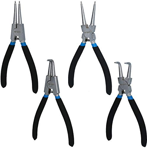 BRILLIANT TOOLS BT067900 Jeu de pinces à circlips, 4 pcs, 125 mm [Powered by KS TOOLS]